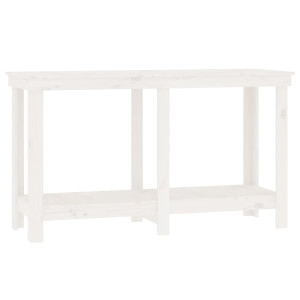Banc De Lucru, Alb, 140X50X80 Cm, Lemn Masiv Pin