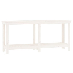Banc De Lucru, Alb, 180X50X80 Cm, Lemn Masiv Pin