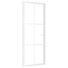 Ușă De Interior, 83X201,5 Cm, Alb, Sticlă Esg Și Aluminiu