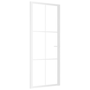 Ușă De Interior, 83X201,5 Cm, Alb, Sticlă Esg Și Aluminiu