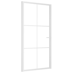 Ușă De Interior, 102,5X201,5 Cm, Alb, Sticlă Esg Și Aluminiu