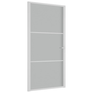 Ușă De Interior, 102,5X201,5 Cm, Alb, Sticlă Mată Și Aluminiu