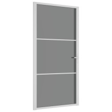 Ușă De Interior, 102,5X201,5 Cm, Alb, Sticlă Esg Și Aluminiu