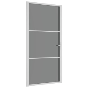 Ușă De Interior, 102,5X201,5 Cm, Alb, Sticlă Esg Și Aluminiu