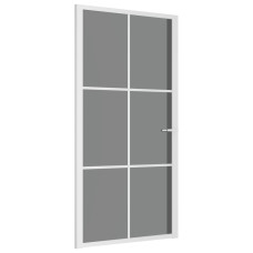 Ușă De Interior, 102,5X201,5 Cm, Alb, Sticlă Esg Și Aluminiu