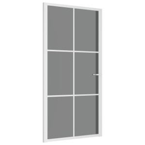 Ușă De Interior, 102,5X201,5 Cm, Alb, Sticlă Esg Și Aluminiu