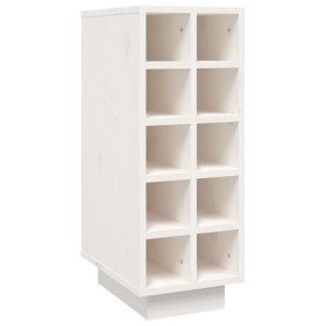 Dulap De Vinuri, Alb, 23X34X61 Cm, Lemn Masiv De Pin