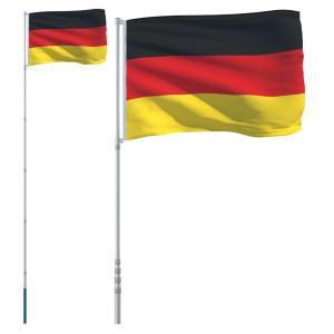 Steag Germania Și Stâlp Din Aluminiu, 5,55 M