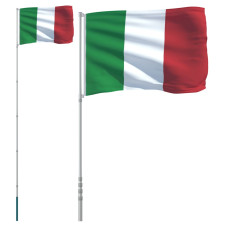 Steag Italia Și Stâlp Din Aluminiu, 5,55 M