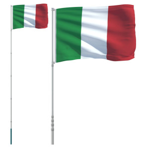 Steag Italia Și Stâlp Din Aluminiu, 5,55 M