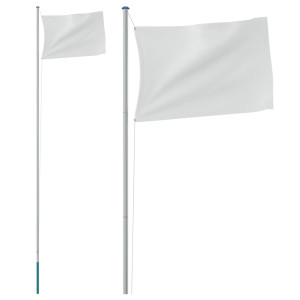 Stâlp De Steag Telescopic, Argintiu, 6,23 M, Aluminiu