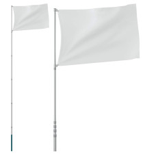 Stâlp De Steag Telescopic, Argintiu, 5,55 M, Aluminiu