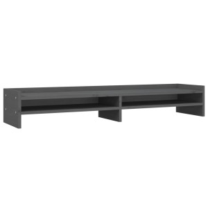 Suport Pentru Monitor, Gri, 100X24X16 Cm, Lemn Masiv Pin