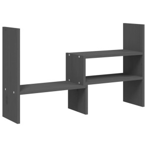 Suport Pentru Monitor, Gri, (39-72)X17X43 Cm, Lemn Masiv Pin