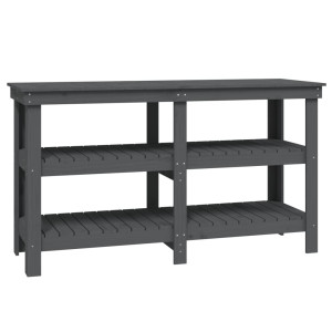 Banc De Lucru, Gri, 142,5X50X80 Cm, Lemn Masiv Pin