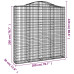 Coș Gabion Arcuit 200X30X200/220 Cm Fier Galvanizat