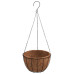 Jardiniere Suspendate Căptușeală Cocos 4Buc Negru Ø35X52Cm Oțel