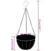 Jardiniere Suspendate Căptușeală Cocos 4Buc Negru Ø35X52Cm Oțel