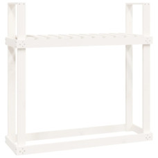 Rastel Pentru Lemne De Foc, Alb, 110X35X108,5 Cm Lemn Masiv Pin