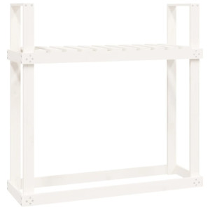 Rastel Pentru Lemne De Foc, Alb, 110X35X108,5 Cm Lemn Masiv Pin