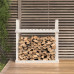 Rastel Pentru Lemne De Foc, Alb, 110X35X108,5 Cm Lemn Masiv Pin