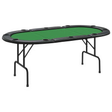Masă De Poker Pliabilă, 10 Jucători, Verde, 207X106X76 Cm