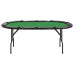 Masă De Poker Pliabilă, 10 Jucători, Verde, 207X106X76 Cm