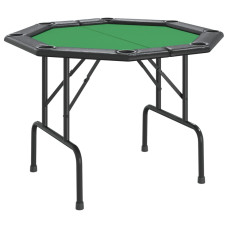 Masă De Poker Pliabilă, 8 Jucători, Verde, 108X108X75 Cm