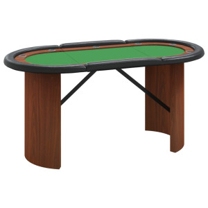 Masă De Poker, 10 Jucători, Verde, 160X80X75 Cm