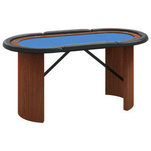 Masă De Poker, 10 Jucători, Albastru, 160X80X75 Cm