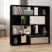 Bibliotecă/Separator Cameră, Negru, 105X24X102 Cm
