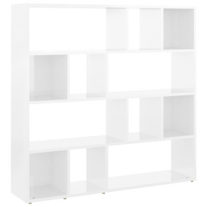 Bibliotecă/Separator Cameră, Alb Extralucios, 105X24X102 Cm