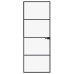 Ușă De Interior Negru 76X201,5 Cm Sticlă Securiz./Aluminiu Slim