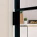 Ușă De Interior Negru 76X201,5 Cm Sticlă Securiz./Aluminiu Slim