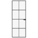 Ușă De Interior Negru 76X201,5 Cm Sticlă Securiz./Aluminiu Slim