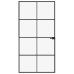 Ușă De Interior Negru 102X201,5Cm Sticlă Securiz./Aluminiu Slim