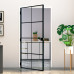 Ușă De Interior Negru 102X201,5Cm Sticlă Securiz./Aluminiu Slim