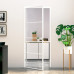 Ușă De Interior Alb 83X201,5 Cm Sticlă Securiz. / Aluminiu Slim