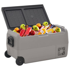 Ladă Frigorifică Cu Roată Și Mâner 60 L, Negru Și Gri, Pp & Pe