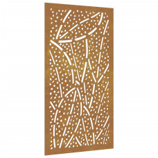 Decor Perete De Grădină 105X55 Cm Design Frunze Oțel Corten