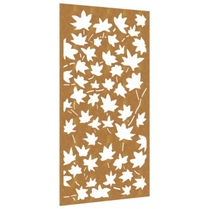 Decor De Perete 105X55 Cm Design Frunze Arțar Oțel Corten