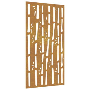 Decor Perete De Grădină 105X55 Cm Design Bambus Oțel Corten