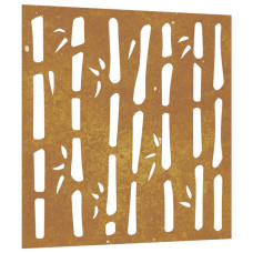 Decor Perete De Grădină 55X55 Cm Design Bambus Oțel Corten