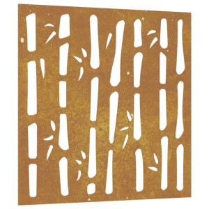 Decor Perete De Grădină 55X55 Cm Design Bambus Oțel Corten