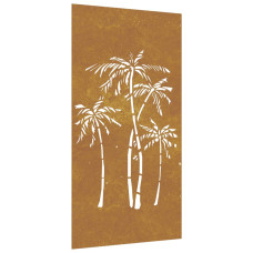 Decor De Perete De Grădină 105X55 Cm Design Palmier Oțel Corten