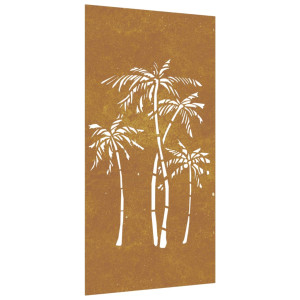 Decor De Perete De Grădină 105X55 Cm Design Palmier Oțel Corten
