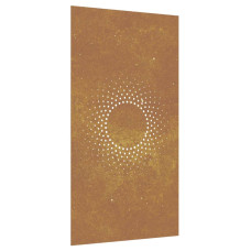 Decor Perete De Grădină 105X55 Cm Design Soare Oțel Corten