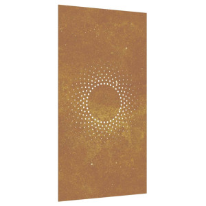 Decor Perete De Grădină 105X55 Cm Design Soare Oțel Corten