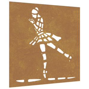 Decor Perete De Grădină 55X55 Cm Design Balerină Oțel Corten
