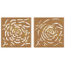 Decor De Perete 2 Buc. 55X55 Cm Model Trandafiri Oțel Corten
